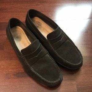 Tods Dark Brown Suede Penny Loafers Men’s Size 9